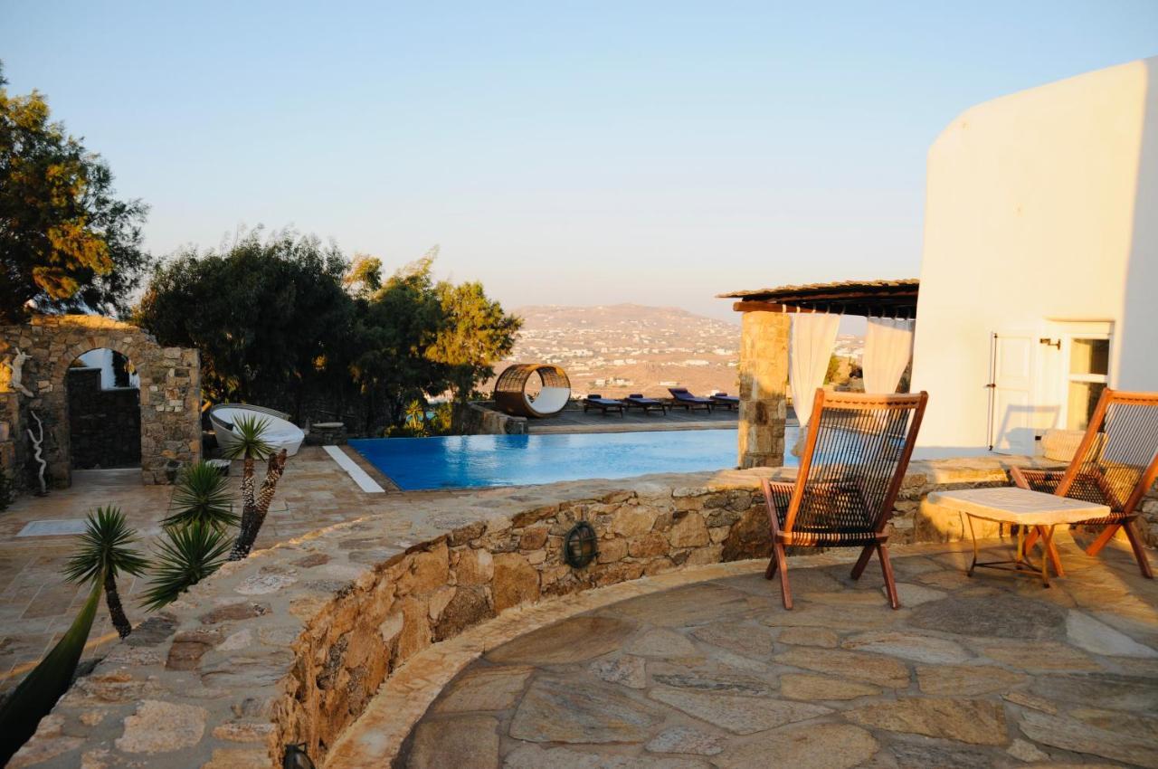 Dreamy Boho 5Bed Villa With Pool And Ocean View Mykonos Town Extérieur photo
