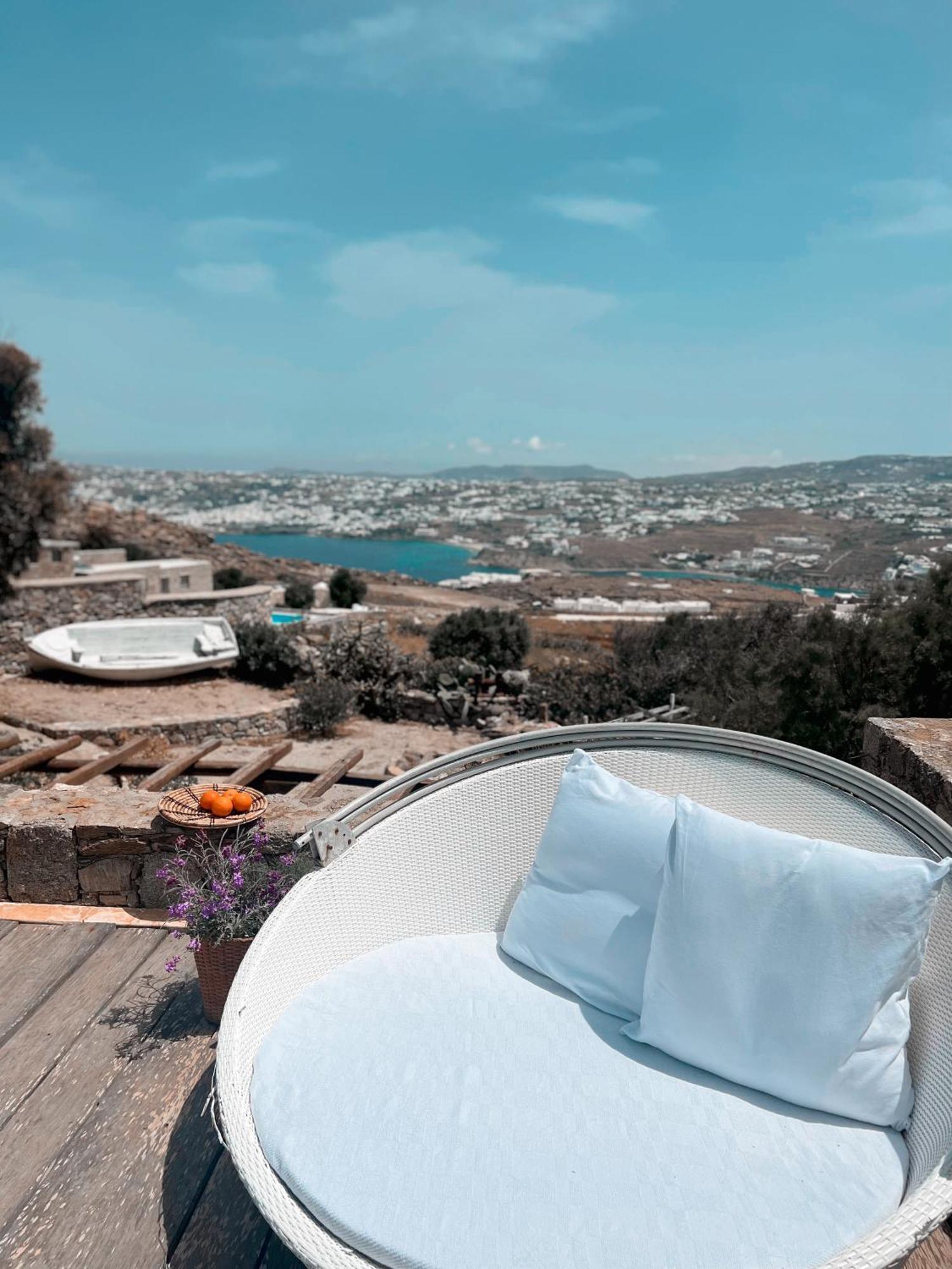 Dreamy Boho 5Bed Villa With Pool And Ocean View Mykonos Town Extérieur photo